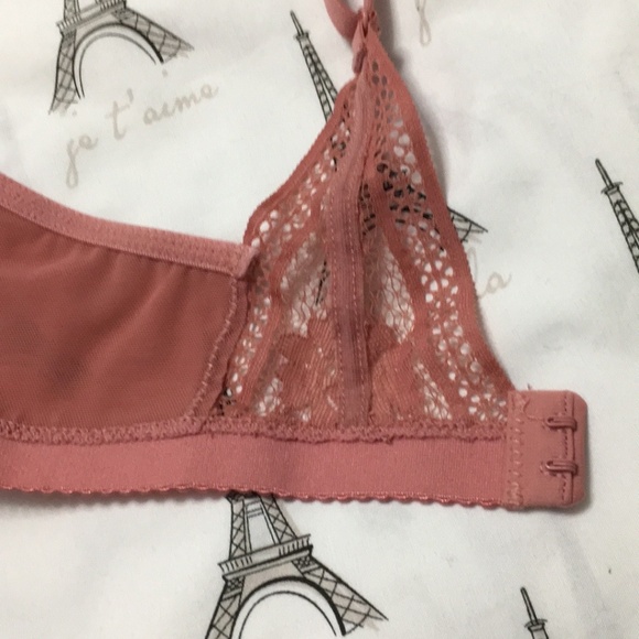 Knix Deep-V Lace Bralette Sz L in Pink Sorbet - Picture 8 of 9